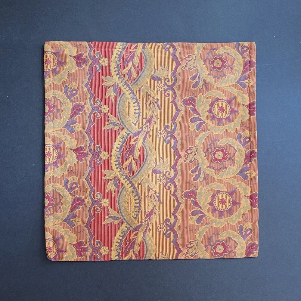 Orange Boho Tapestry Pillow Cover Set of 2 by Madura 16 x 16 - Picture 4 of 4
